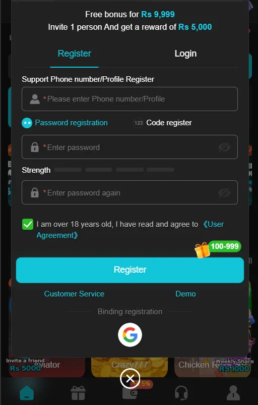 999 Login App (Real Money App) in Pakistan
