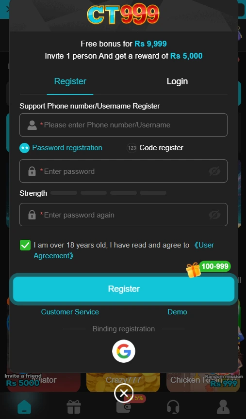 CT999 Login App (Trusted Earning Platform) in Pakistan