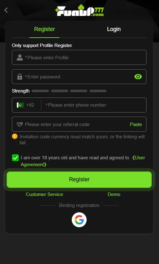 FUNUP777 Login (Real Earning App) in Pakistan