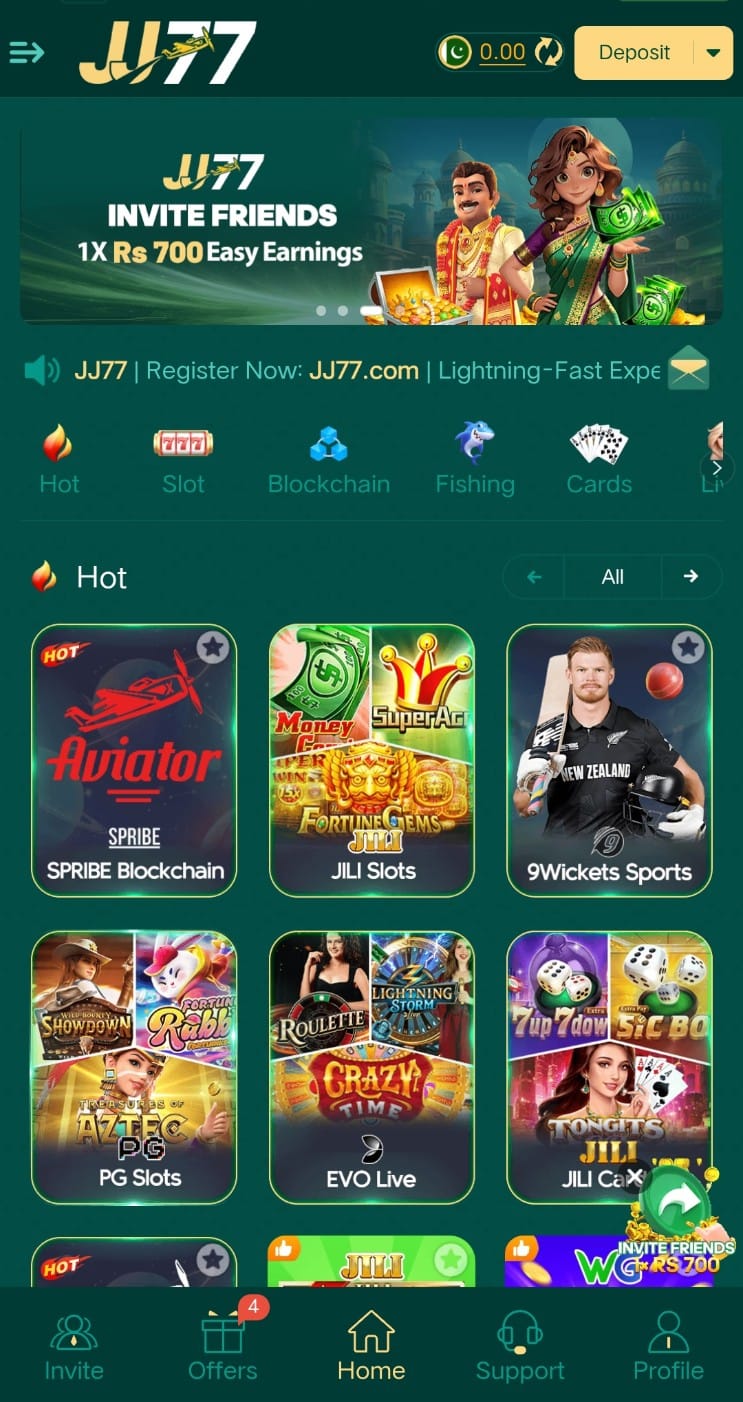 JJ77 Casino Download (Real Earning Game) for Pakistan