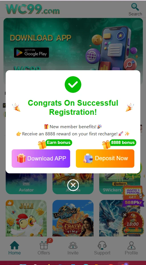 WC99 Login App (Real Earning App) in Pakistan