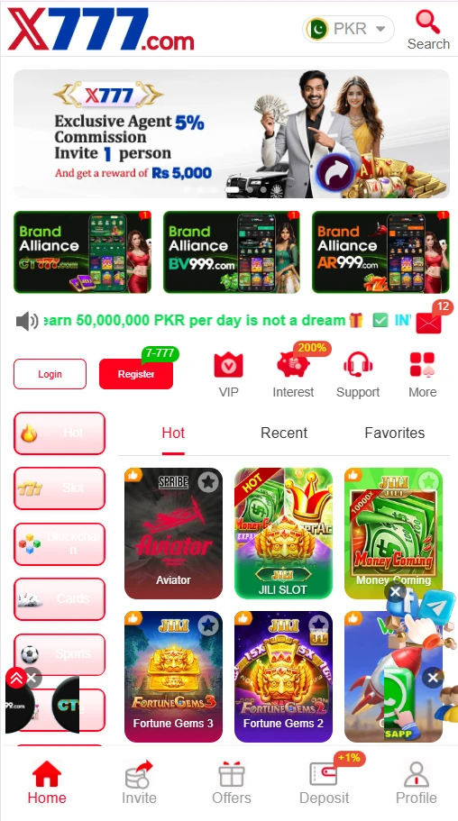 X777 Login (Online Earning App) in Pakistan