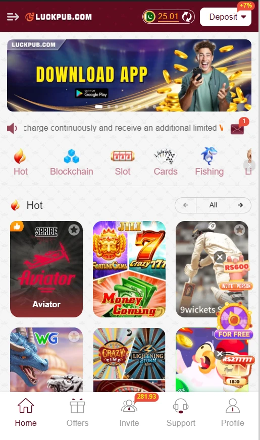 Luckpub Game Categories