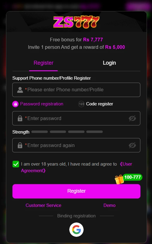 ZS777 Login App Real Earning App for Android